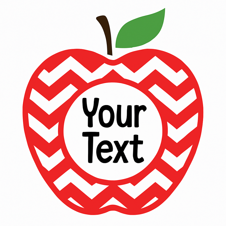 Chevron Apple Monogram - Back To School, Apple Cut File - Instant Digital Download - svg, png, dxf, and eps files included!