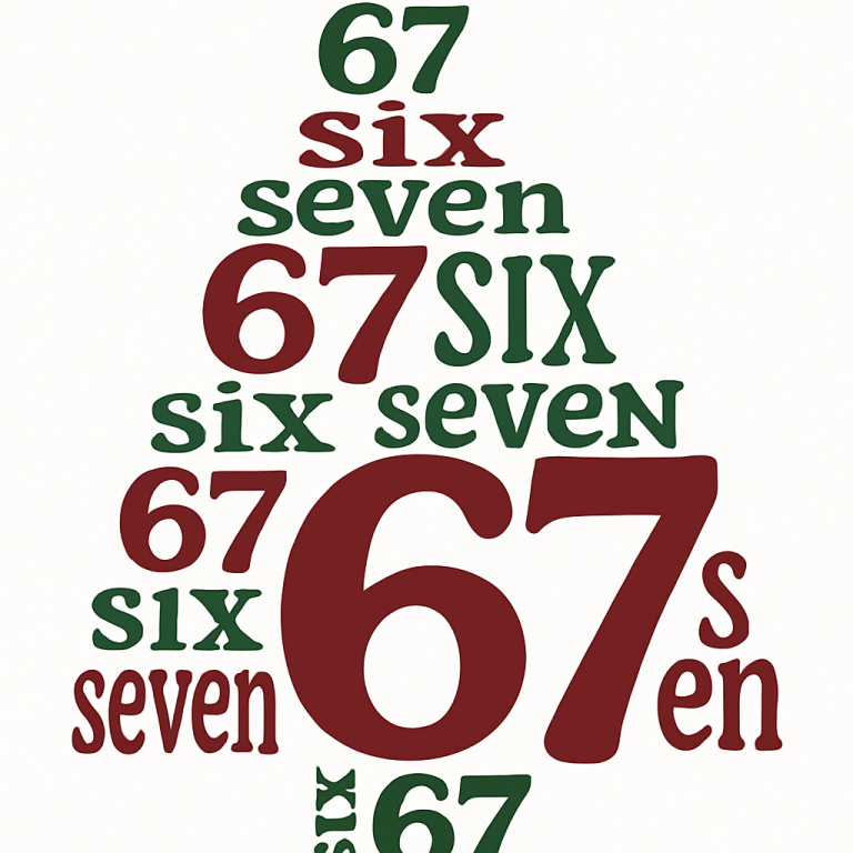 Christmas Tree 67 SVG PNG Christmas Funny Six Seven Meme Viral Quote Gen Z Tiktok Trend Cutting File Cricut Sublimation Download Dtf Print