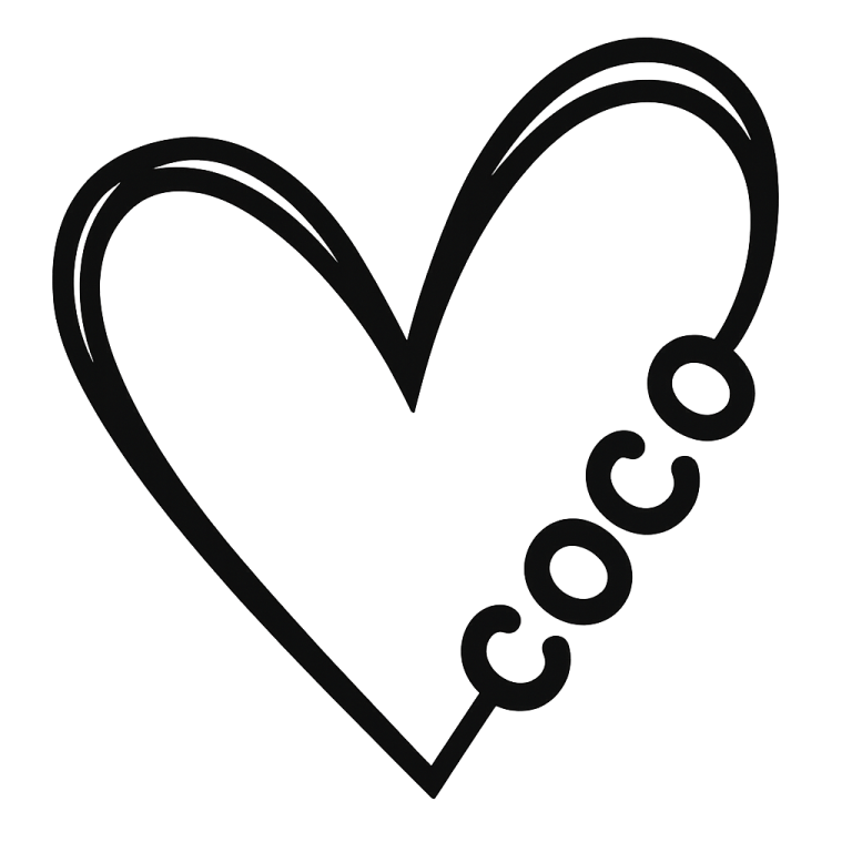 Coco Heart - Instant Digital Download - svg, png, dxf, and eps files included! Gift Idea, Mother's Day, Hand Drawn Heart