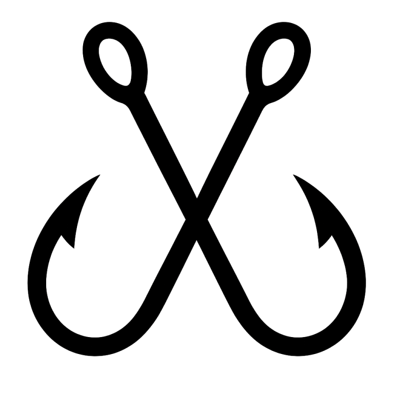 Crossed Fishing Hooks - Instant Digital Download - svg, png, dxf, and eps files included!