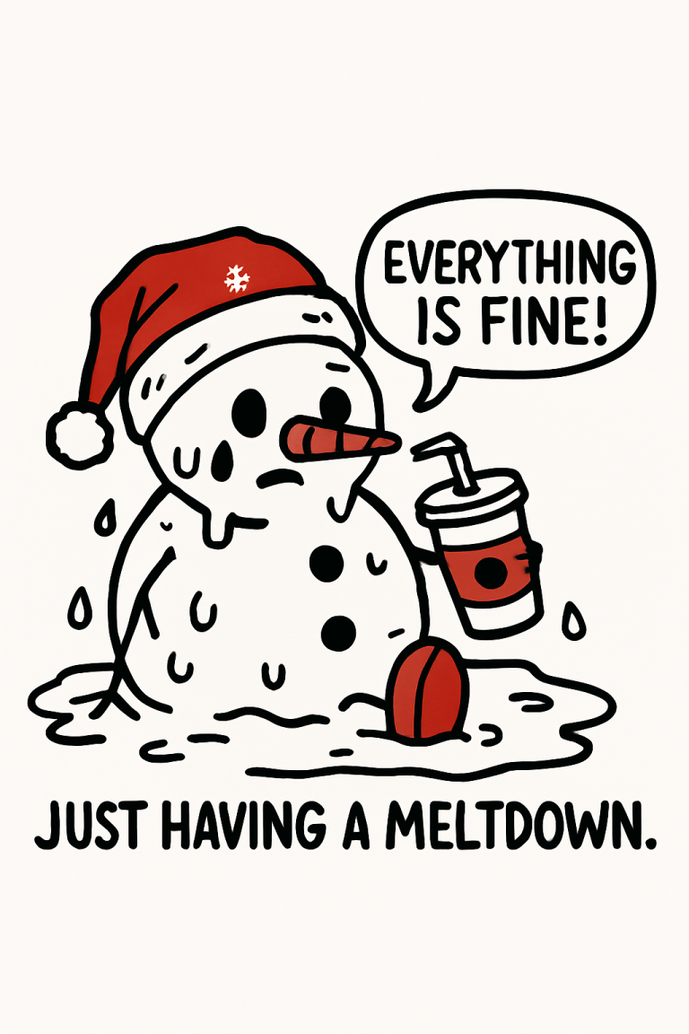 Everything is Fine Just Having Meltdown SVG, Funny Christmas Snowman SVG, Mental Health Snowman SVG, I'm Having A Meltdown, Digital Download