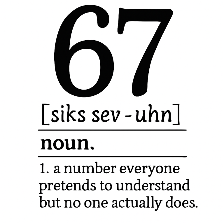 Funny 67 Definition Six Seven Meme Quote Humor Svg, Sublimation Design, Clipart, Gift For Her, Cut Files Circuit, Silhouette