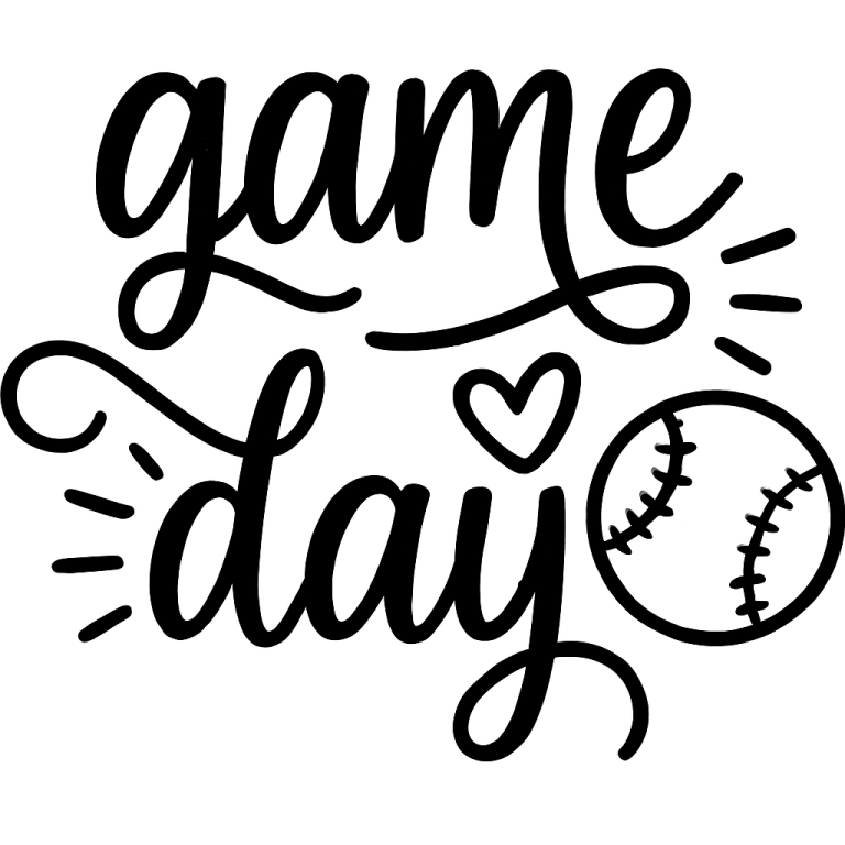 Game Day - Instant Digital Download - svg, png, dxf, and eps files included! Sports, Heart, Baseball