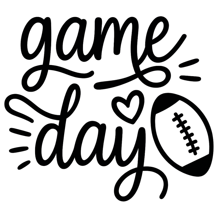 Game Day - Instant Digital Download - svg, png, dxf, and eps files included! Sports, Heart, Football