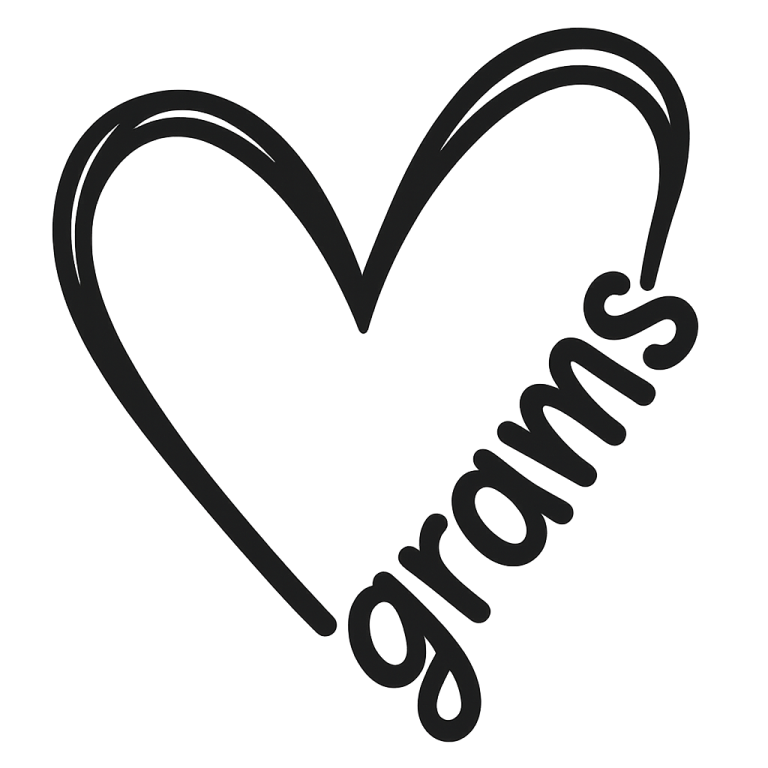 Grams Heart - Instant Digital Download - svg, png, dxf, and eps files included! Gift Idea, Mother's Day, Hand Drawn Heart