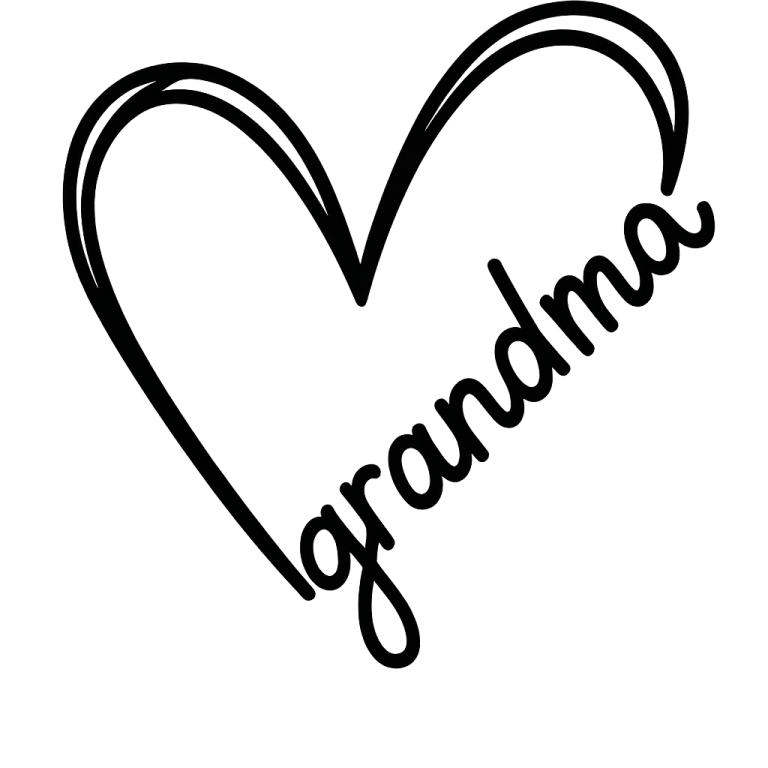 Grandma Heart - Instant Digital Download - svg, png, dxf, and eps files included! Gift Idea, Mother's Day, Hand Drawn Heart