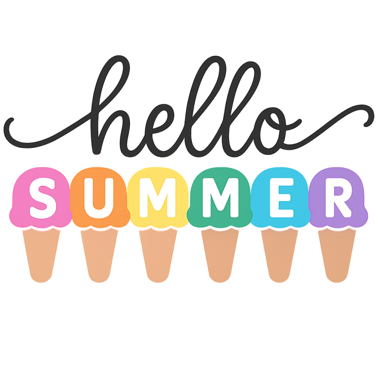 Hello Summer Ice Cream Cones - Instant Digital Download - svg, png, dxf, and eps files included!