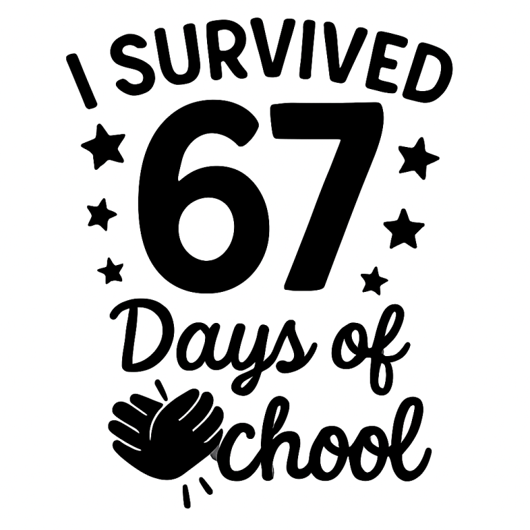 I Survived 67 six seven Days of School svg png, 67 Checkered Svg, Funny Student PNG, School Six Seven,67 Trendy Svg,funny 6 7 Meme hands svg