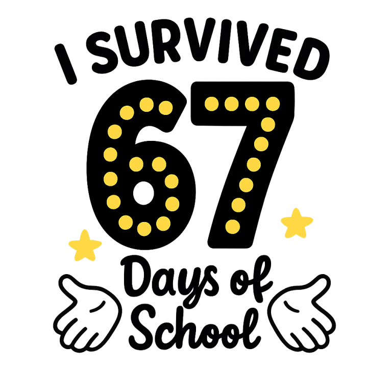 I Survived 67 six seven Days of School svg png, 67 Checkered Svg, School Six Seven, Funny Student PNG,funny 6 7 Meme hands svg,67 Trendy Svg