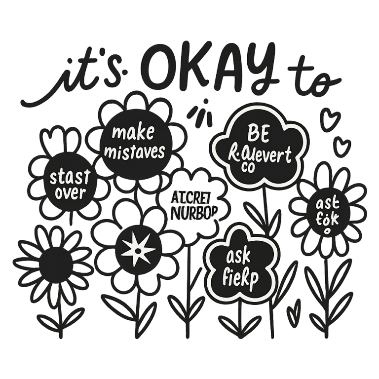 It's okay to boho floral svg, flowers svg, motivational svg, inspirational svg, kindness svg, t shirt svg, mental health svg, affirmations