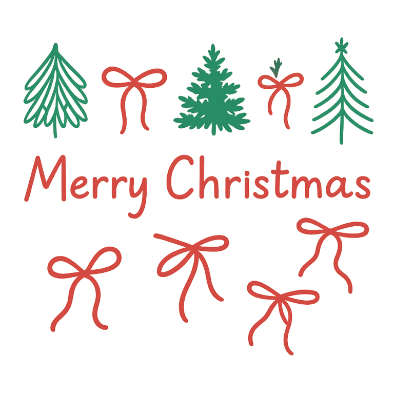 Merry Christmas Bow and Tree Sleeve Png Svg, Retro Tree SVG, Merry and Bright PNG, Cute Festive Shirt SVG, Coquette Christmas Png Design