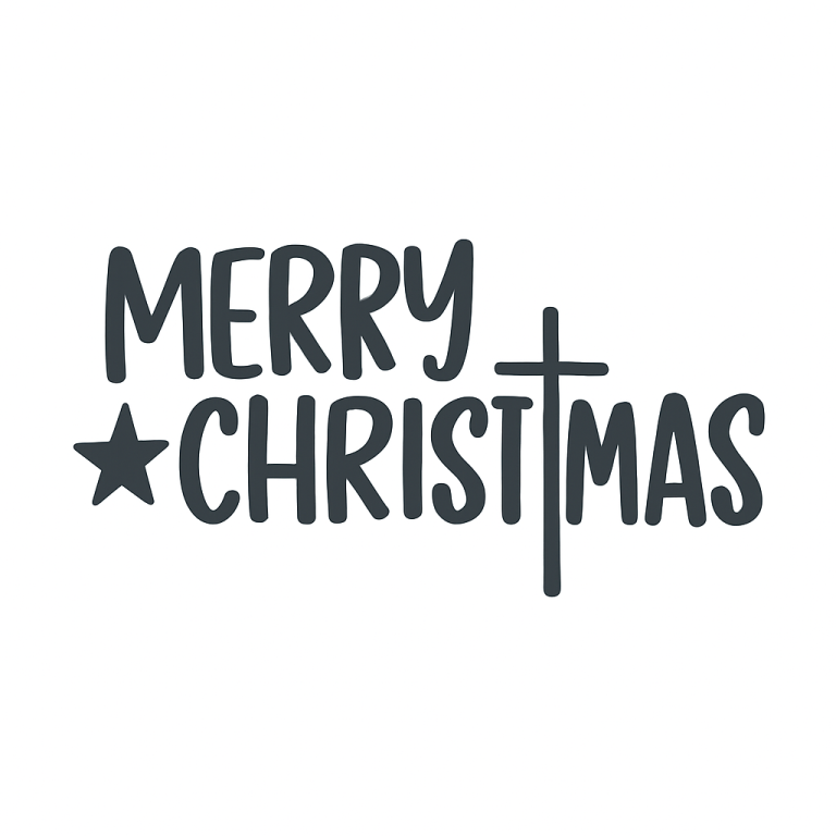 Merry Christmas Cross SVG PNG: Holiday Cut File (Digital Download)