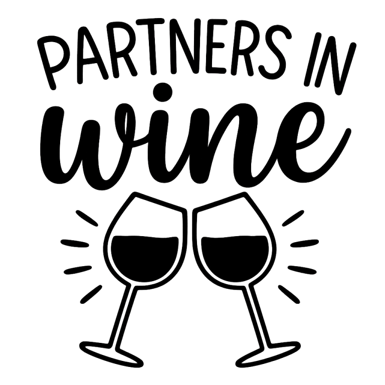 Partners In Wine - Instant Digital Download - svg, png, dxf, and eps files included! Wine Glass, Alcohol, Drinking Wine