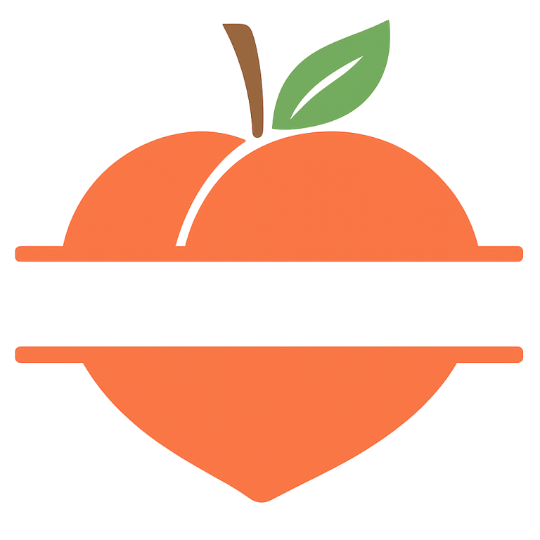 Peach Split Monogram - Instant Digital Download - svg, png, dxf, and eps files included!