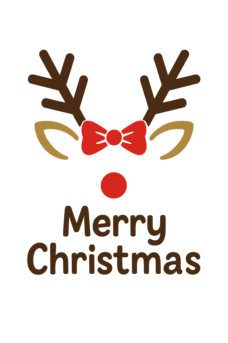 Reindeer with Bow - Instant Digital Download - svg, png, dxf, and eps files included! - Christmas, Reindeer Face, Antlers, Girl