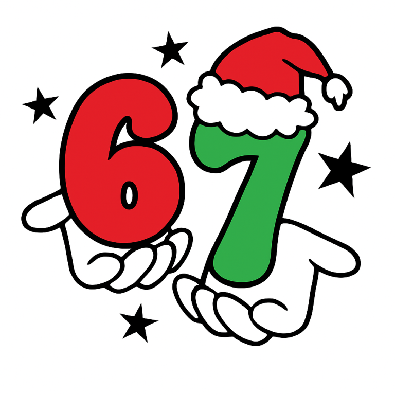 Santa 6 7 SVG, Six Seven Meme Png, 6 7 Santa Png, Cricut, 6 7 Santa hat Svg, Christmas Funny Svg, Viral Quote Svg, sublimation, Xmas 67 Svg.