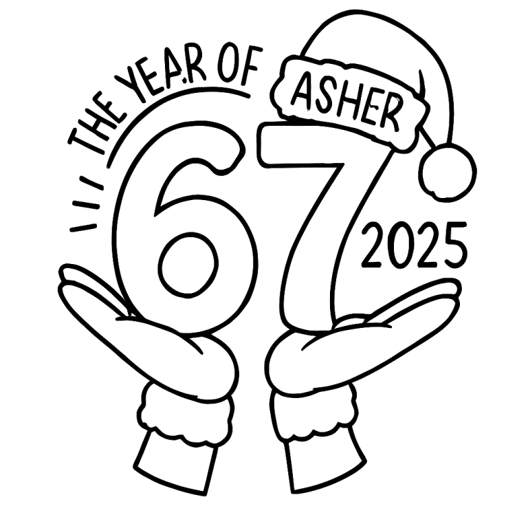 Santa 67 Ornament SVG PNG Christmas Funny Six Seven Meme Viral Quote Gen Z Tiktok Trend Cutting File Cricut Sublimation Download Dtf