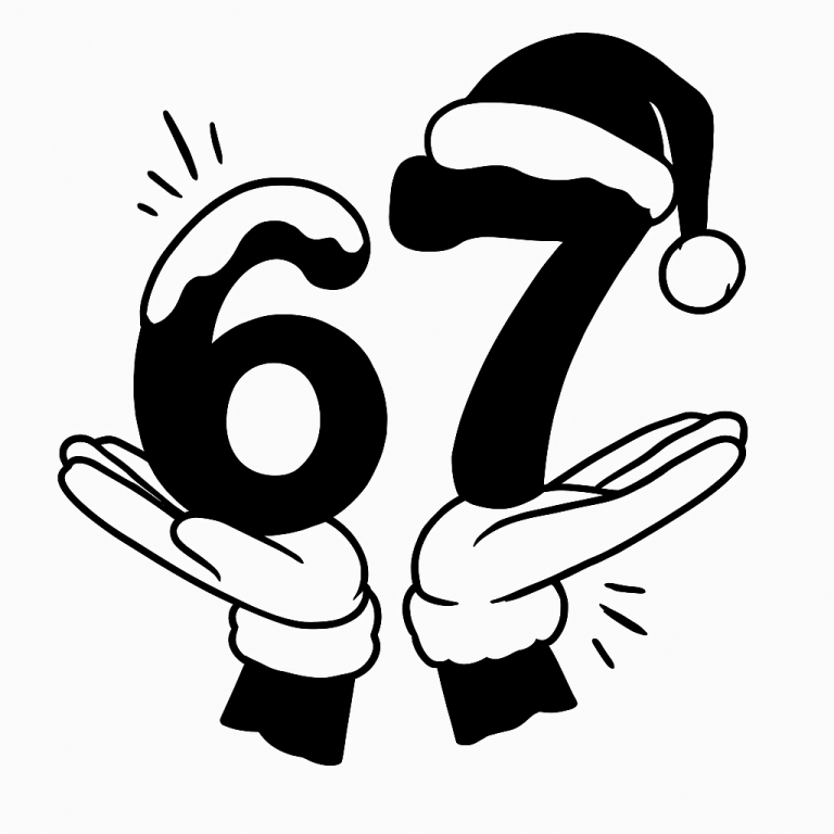 Santa 67 SVG PNG Christmas Funny Six Seven Meme Viral Quote Gen Z Tiktok Trend Cutting File Cricut Sublimation Download Dtf Print Hands Hat