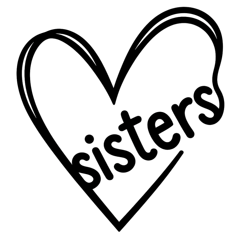 Sisters Heart - Instant Digital Download - svg, png, dxf, and eps files included! Gift Idea, Hand Drawn Heart