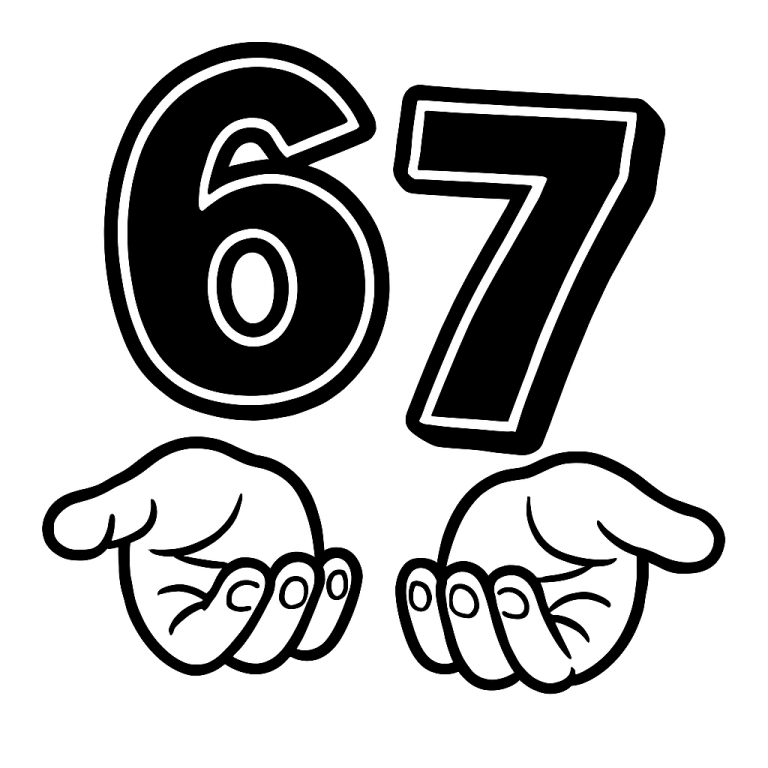 Six Seven 67 PNG SVG Cut File, Funny Viral Meme 67 Svg for Cricut Silhouette, Gen Alpha Trendy Printable Png for Shirts Mugs Crafts