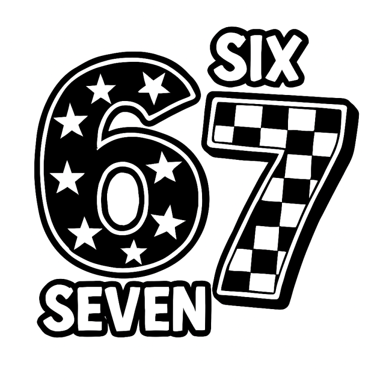 Six Seven 67 PNG SVG Cut File, Funny Viral Meme 67 Svg for Cricut Silhouette, Gen Alpha Trendy Printable Png for Shirts Mugs Crafts