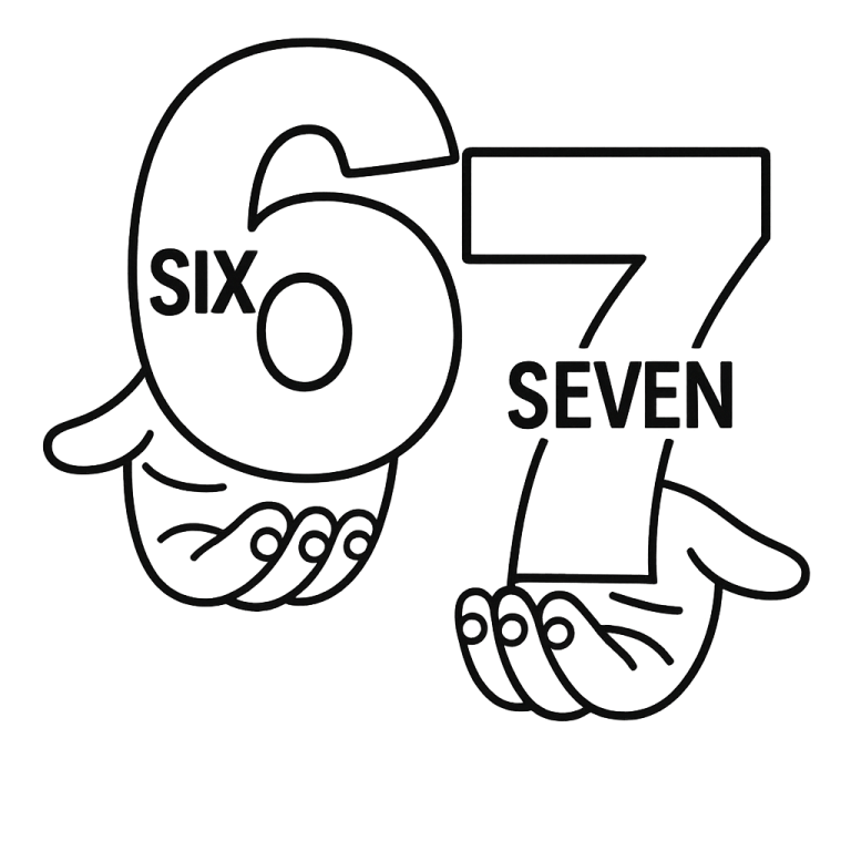 Six Seven with Hands Design: SVG Digital Download of 6-7