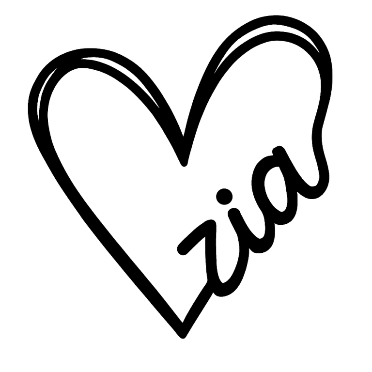 Zia Heart - Instant Digital Download - svg, png, dxf, and eps files included! Gift Idea, Hand Drawn Heart, Italian, Aunt