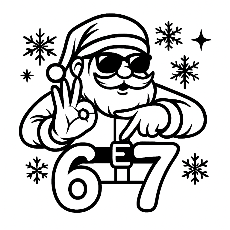 six seven Santa svg, Santa Claus six seven png, 67 meme Christmas png, 67 Santa svg, Santa 67 digital, Santa 67 image, Santa 67 png, 67 svg